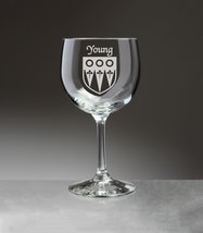 Young Irish Coat of Arms Red Wine Glasses - Set of 4 (Sand Etched) - £53.49 GBP
