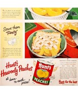 1950 Hunt&#39;s Peaches In Syrup Advertisement Canned Fruit For Pies Vintage... - €25,64 EUR