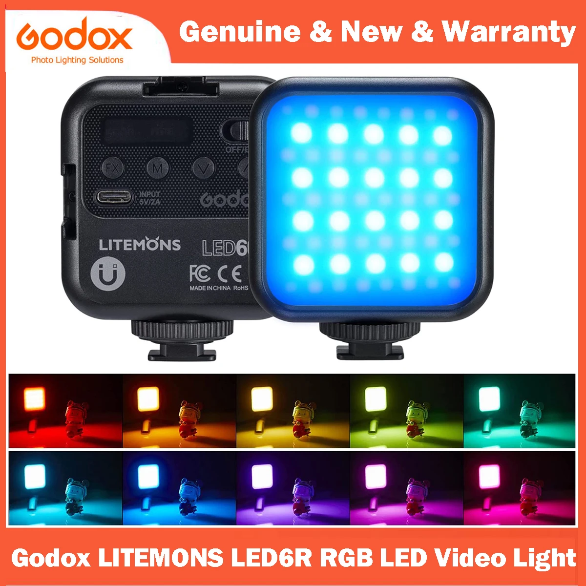 Godox LITEMONS LED6R RGB LED Video Light Rechargeable HSI CCT Bicolor 32... - £174.44 GBP