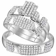 10kt White Gold His Hers Round Diamond Oval Matching Bridal Wedding Ring... - £630.33 GBP