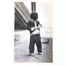 Korean Boy Struggling with Sweater Button 1969 Photo 6x10&quot; - £7.12 GBP
