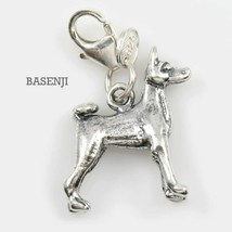 Basenji Dog Charm 3 Dimensional Solid Sterling Silver - £35.82 GBP