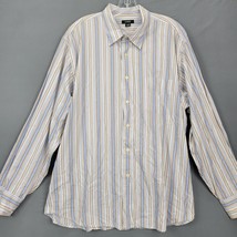 J. Crew Men Shirt Size XL White Preppy Stripe Classic Long Sleeves Butto... - £10.66 GBP