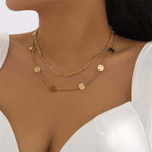 18K Gold-Plated Sequin Layered Choker Necklace - $13.99