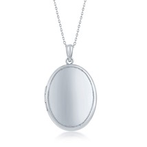 Sterling Silver Shiny Oval Locket W/chain - £97.96 GBP