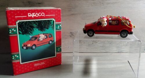 Primary image for 1996 Enesco Dodge Caravan Moms Red Taxi Hanging Christmas Ornament Santa 