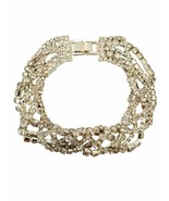 5 Strand Row Crystal Silver Tennis Bracelet - $24.69