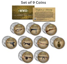 World War Ii Infantry Weapons Jfk Kennedy Half Dollar U.S. 9-Coin Complete Set - £37.33 GBP