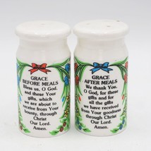 Vintage Grace Before After Meals Salt &amp; Pepper Shakers Set Lot - $14.84