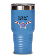 Independence Day Tumbler PROUDLY AMERICAN LtBlue-T-30oz  - $30.95