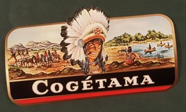 antique COGETAMA indian camp CIGAR BOX LABEL embossed 3-7/8&quot;x6.75&quot; - $38.56