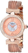 NEW Burgi BUR110RG Women&#39;s Mother Of Pearl Rose Gold Crystal Bezel Mesh Watch - £51.39 GBP