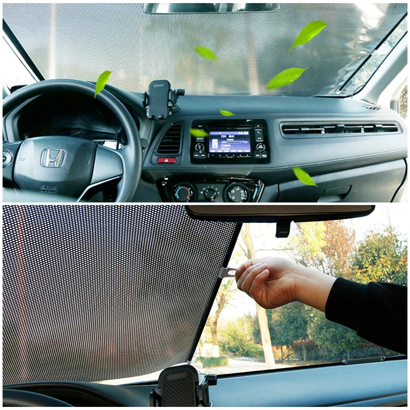 Car roller blind Sunshades Retractable Windshield Curtains for Sun Visor Shades - £12.79 GBP+