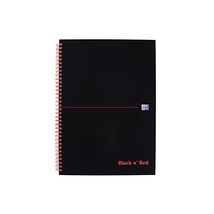 Oxford Black n&#39; Red A4 Wirebound Hardback 5mm Square Notebook  - $34.00