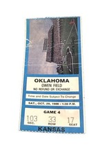 Ncaa Ticket Stub Kansas Jayhawks @Oklahoma Sooners 10/29/1988 Holieway Ydg Rec - £19.45 GBP