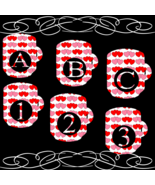 ABC and Numbers Hearts 32a-Digital ClipArt-Fonts-Art Clip-Gift Tag-Noteb... - $37.17 MXN