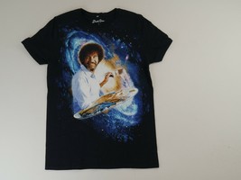 Bob Ross Black Galaxy Painting Graphic Print Short Sleeve T Shirt Unisex... - £17.39 GBP