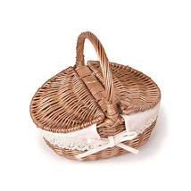 Hand Basket Willow Bamboo Basket Summer Beach Bag for Women Hollow Out Bamboo Ha - £94.13 GBP