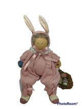 LIZZIE HIGH Ladie &amp; Friends Pink Easter bunny doll 1989 shelf sitter Primitive - £8.69 GBP