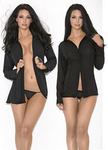 Escante Black Boyfriend sleep Shirt (short Chemise) size  Large Style 23672 - £15.26 GBP