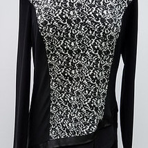 Long Sleeve Fukuro Jacquard Black/Off White Asymmetrical Combo Top by Pi... - £36.80 GBP