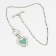 Return to Tiffany Love Blue Enamel Heart Tag Charm Toggle Bracelet - £199.03 GBP