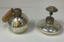 Vintage Perfume Bottle Crackle Glass With Atomizer - $59.35