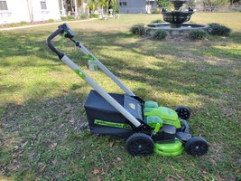 Greenworks 60V 25” Cordless Self-Propelled Lawn Mower Display Model MO60l03 - $449.99