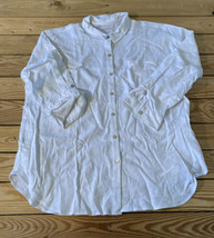 Susan graver Pure NWOT Women’s Cross dyed linen blend Tunic Size L White BC - £15.81 GBP