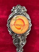Georgia Peach Cameo SilverPlated Souvenir Spoon New Zealand Perfection S... - £11.83 GBP