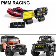 1 Pair LED Simulation Searchlight Yellow Fog Lights for 1/10 1/8 RC Crawler Car  - £4.78 GBP