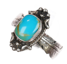 sz7 Running Bear Shop sterling ring with turquoise - £74.26 GBP