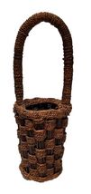 Brown Wine Bottle Basket Carrier Beverage holder single - $14.95