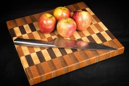 Small Walnut Maple Cherry End Grain Cutting Board Butcher Block Kitchen Gift - £126.08 GBP