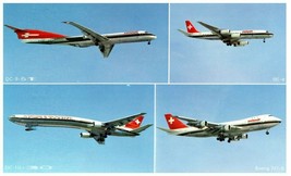 Swissair Multi View Airplane DC-8 DC-9 DC-10 747B Postcard - £7.74 GBP