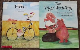 2 by Helme Heine The Pigs&#39; Wedding HB DJ Signed and Friends - $12.50