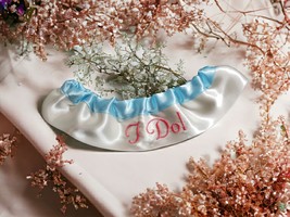 I Do! Custom Colors Embroidered Bridal Wedding Garter Keepsake Personalized - £14.94 GBP