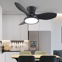 Roomratv Quiet Ceiling Fan With Led Light 3 Cct In One 32 Inch Dc Moter Large - £68.73 GBP