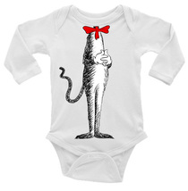 Cat in the Hat Unisex Onesie, Long or Short Sleeves White - £17.52 GBP