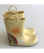 Cat &amp; Jack Toddler Caroline Rain Boots Rainbow Sunshine Waterproof Size 11 - $15.83