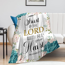  Bible Verse Scripture Prayer Throw Blanket Soft Flannel Healing Blanket... - $32.08