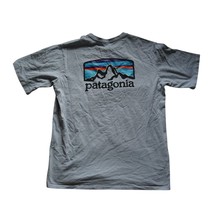 Patagonia P-6 Back Logo Responibili-Tee Short Sleeve Shirt Size M Blue Gray - £15.95 GBP