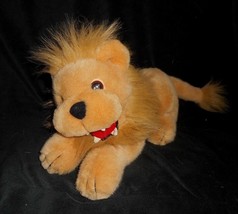 14&quot; Vintage Lemonwood Asia Brown / Tan Laying Lion Stuffed Animal Plush Toy - £19.08 GBP