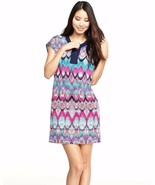 NWT LAUNDRY Shelli Segal Split Neck Pink Blurry Oval Jersey Shift Dress ... - $670.75 MXN