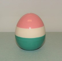 Nora Fleming Retired Mini Easter Egg Pink White Teal Stripes A179 Brand New - £143.47 GBP