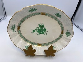 Herend CHINESE BOUQUET GREEN Oval Serve Dish #1212 - £140.72 GBP