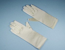 Bridal Prom Costume Adult Satin Gloves Ivory Solid Wrist Length Party New - $10.69