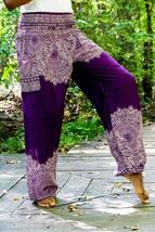 Purple FLORAL Women Boho Pants Hippie Pants Yoga Pants - £14.38 GBP