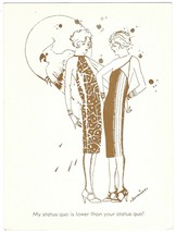 Vtg ART DECO FASHION Funny POSTCARD Print 8x6 WOMEN Girl FLAPPER Style D... - £11.59 GBP