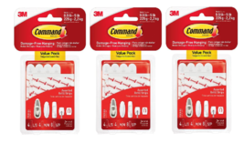 3M 17200ES Command Foam Assorted Refill Strips Small Medium &amp; Large 3 Pack - $19.19